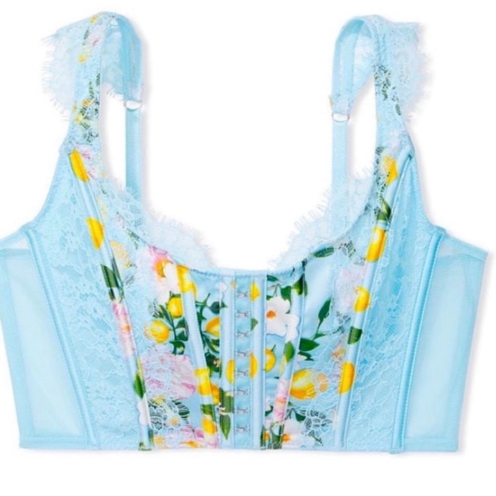 Victorias Secret Blue Lemon Lace Corset size small